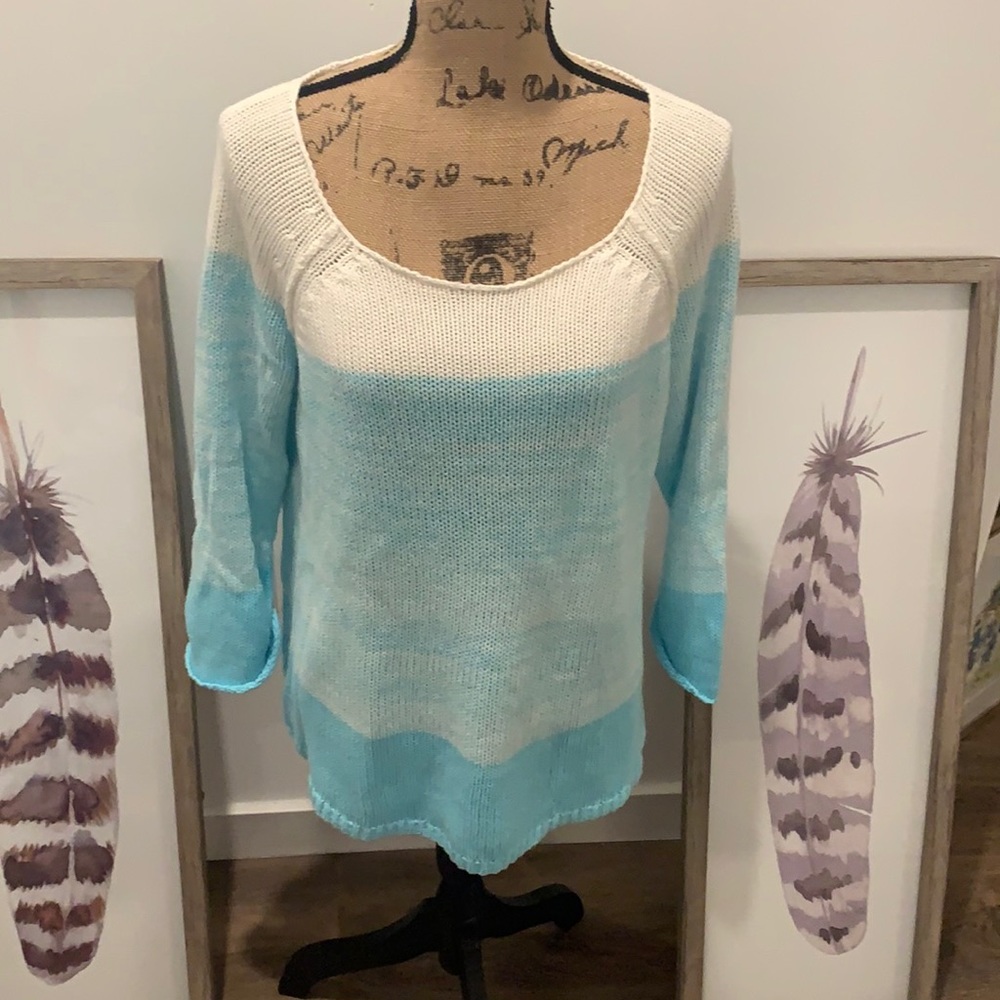 Lilly Pulitzer sweater ombre blue summer sweater large